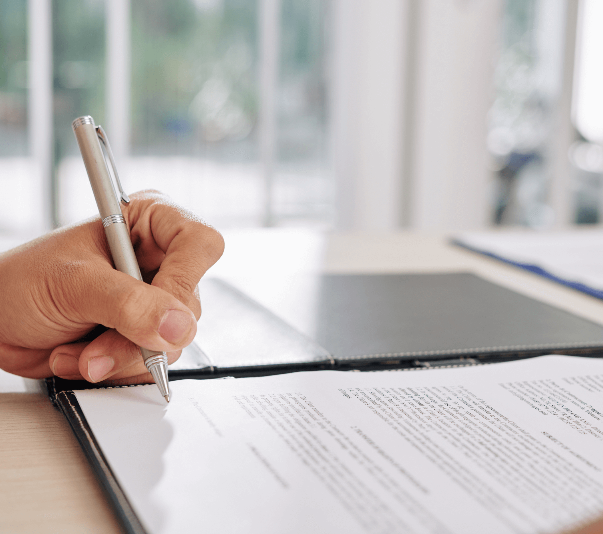 Signing contract